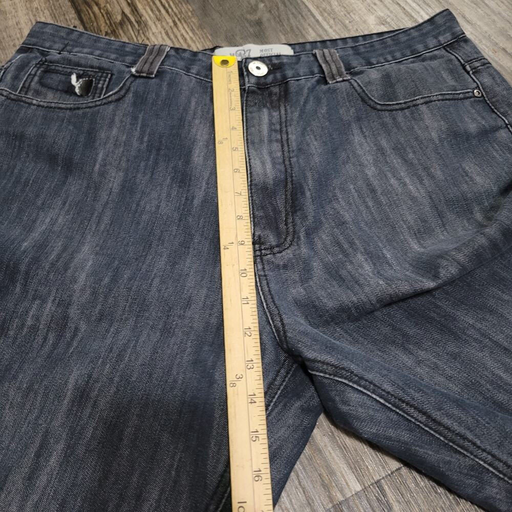Most Official Seven Jeans Shorts Black Baggy Wide Leg Hip Hop Mens 40x13 Y2k - Picture 5 of 12
